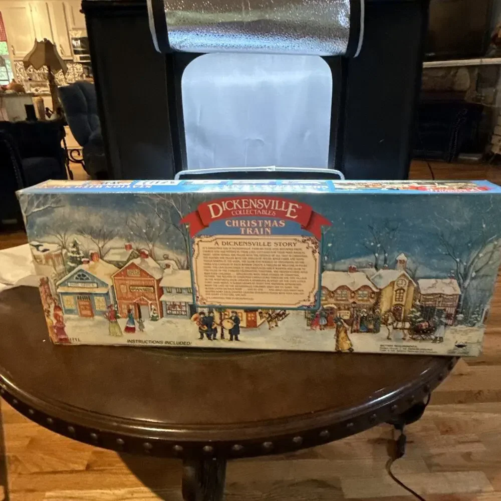 Vintage Dickensville New Bright Christmas Train W/ Musical Station House EXC